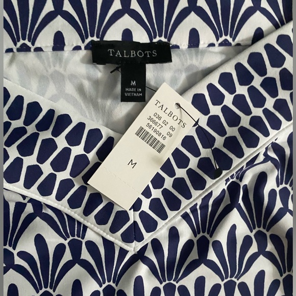 Talbots navy and white tank dress, size M, NWT - Picture 2 of 3